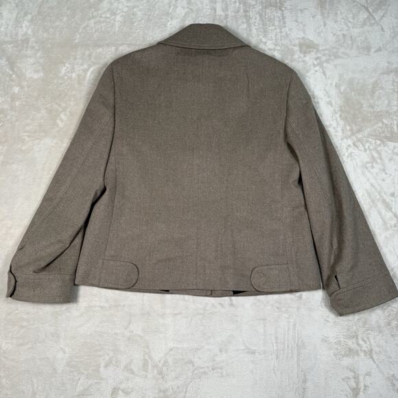 Akris Punto Tan Wool Angora Collared Short Trench Jacket Size US 8 FR 40 - Picture 6 of 9